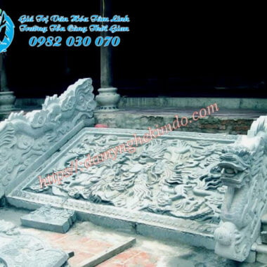 chiếu thờ đá, chiếu rồng đá chạm tứ linh, mẫu chiếu rồng đá đẹp, chiếu đá nhà thờ