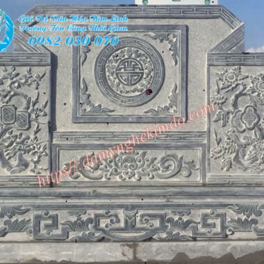 bình phong đá, cuốn thư đá vuông, chấn trạch đá, tắc môn đá