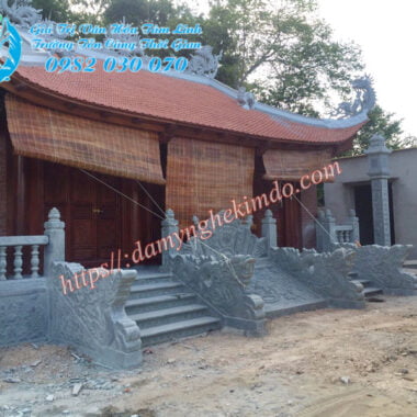 xây Nhà thờ họ đẹp, chiếu rồng đá đẹp, rồng đá bò bậc thềm
