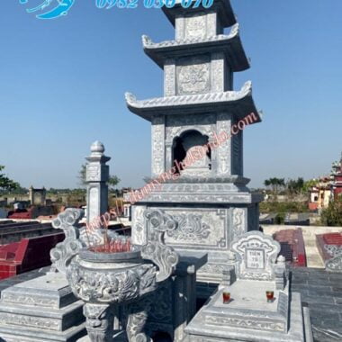 tháp đá 5 tầng, mộ tháp bằng đá, mộ tháp có mái