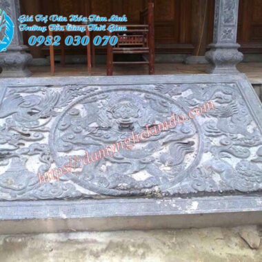 chiếu thờ đá, chiếu rồng đá chạm tứ linh, mẫu chiếu rồng đá đẹp, chiếu đá nhà thờ