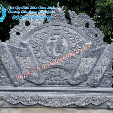 bình phong đá, cuốn thư đá vuông, chấn trạch đá, tắc môn đá