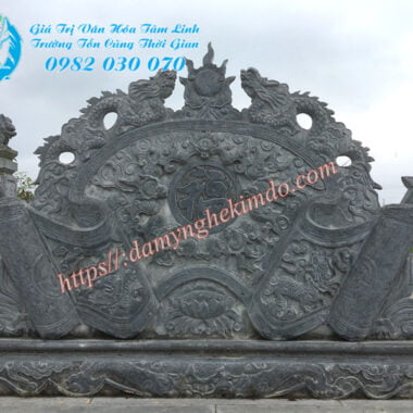 bình phong đá, cuốn thư đá vuông, chấn trạch đá, tắc môn đá