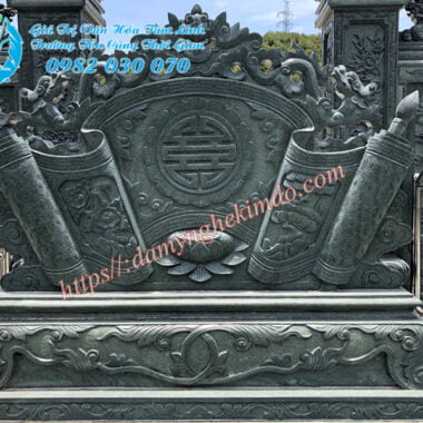 bình phong đá, cuốn thư đá vuông, chấn trạch đá, tắc môn đá