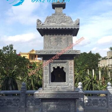 thap da, mộ tháp bằng đá, mộ tháp có mái