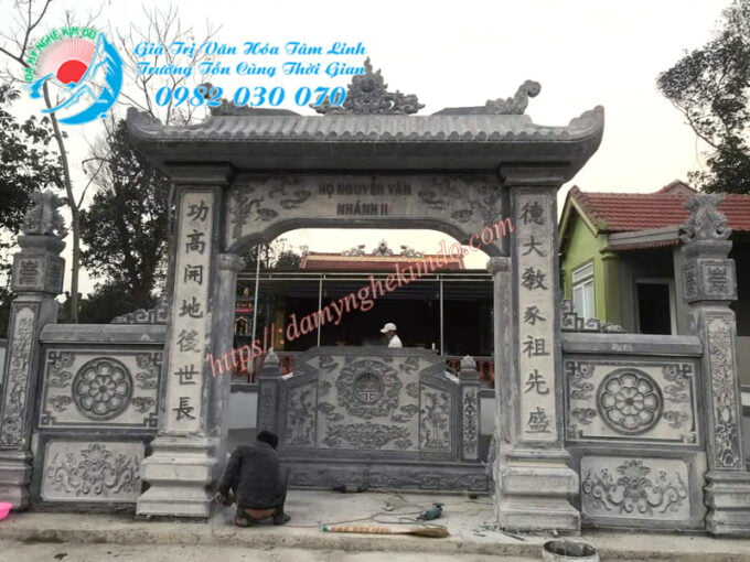 Mẫu CỔNG ĐÁ ĐẸP cho Nhà thờ họ Nguyễn Văn