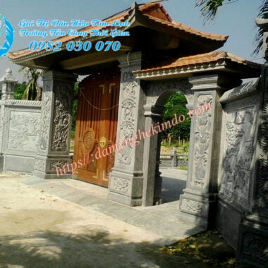 Mẫu cổng đá đẹp có thiết kế độc đáo cho đình chùa, nhà thờ họ, cổng tam quan đá