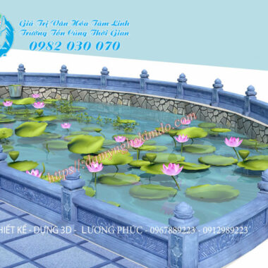 Phối cảnh hồ sen đá, hồ bán nguyệt