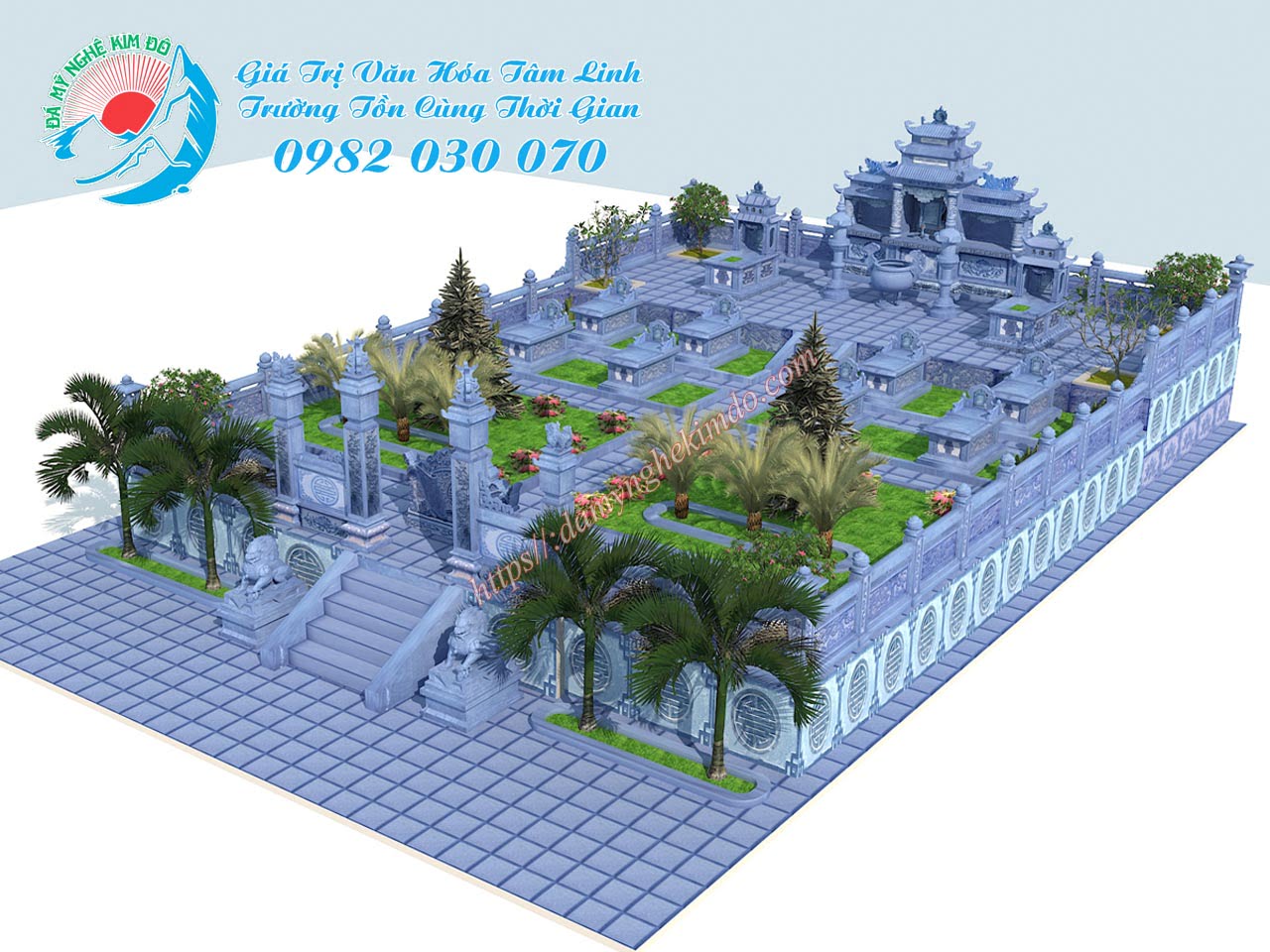 phối cảnh khu lăng mộ đá đẹp, thiết kế khu lăng mộ đá đẹp, bản vẽ 3D khu lăng mộ đá đẹp, phối cảnh 3D khu lăng mộ đá