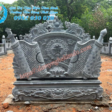 Mẫu bình phong đá đẹp, cuốn thư đá khu lăng mộ