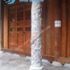 Mẫu cột hiên đá tròn chạm con phượng