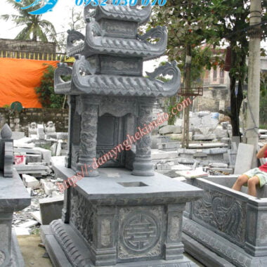 Mẫu mộ đá 3 mái lá