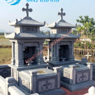 Xu hướng lựa chọn mua lăng mộ đá đẹp năm 2022, Mộ hai mái đá, mộ đạo đá, mộ công giáo bằng đá