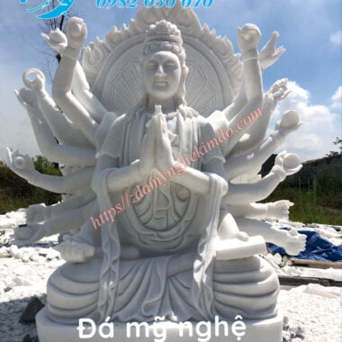 tượng đá thiên thủ thiên nhỡn, tượng bồ tát đá trắng, tượng phật bà đẹp