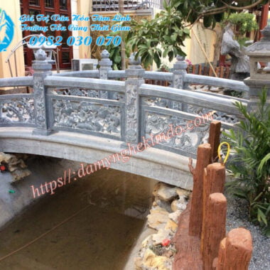 Lan can cong, mẫu lan can đá chạm tứ quý thủng, lan can đá đẹp