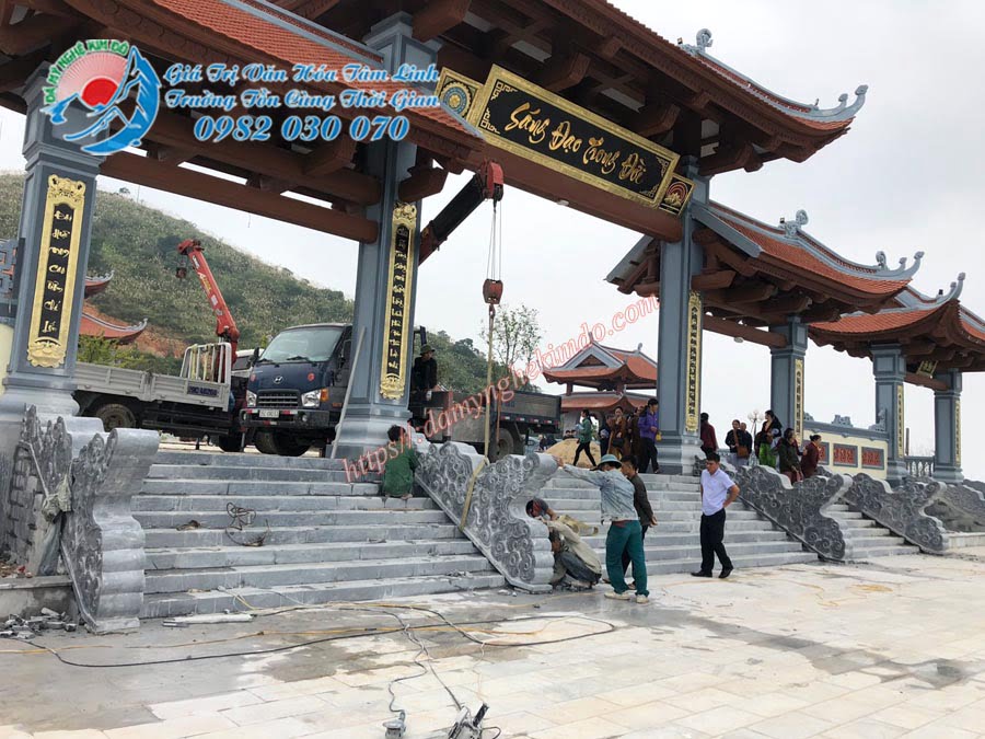 Rong may da, rồng đá, Lắp đặt Rồng mây đá dài 3,2m tại cổng chính chùa đại tuệ lớn nhất miền trung tọa lạc tại Nam đàn nghệ an