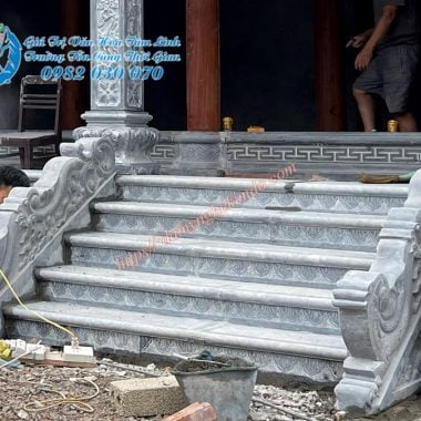Bậc tam cấp đá, cổ bậc đá, bịt bậc đá, bịt đầu bậc thềm, bo đá bò 5 bậc, ngưỡng cửa đá, bậc thềm đá