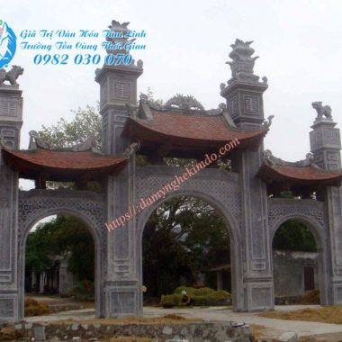 Mẫu cổng tam quan đá đẹp, thiết kế lắp đặt Cổng tam quan đá, cổng làng bằng đá