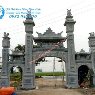 Cổng đá, cổng tam quan đá, Cổng làng có mái