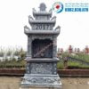 Lăng mộ đá đơn ba đao mái lá đế sập, cây hương đá thờ thiên