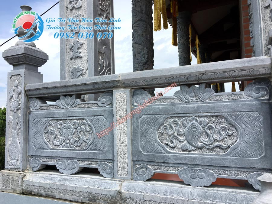 Mẫu Lan can đá đẹp cho Nhà thờ họ 31 - Lăng mộ đá xanh khối Kim Đô