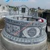 Mộ đá tròn đẹp, địa chỉ bán mộ đá uy tín, chất lượng, Mộ đá tròn nguyên khối chạm đầm sen, mộ tròn đá, mẫu mộ tròn đẹp, mo tron, mộ đá đẹp