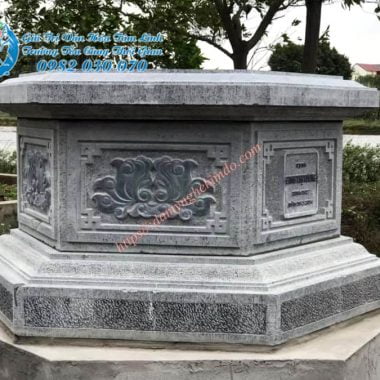 Mẫu mộ đá lục giác băm bạt cao cấp, mộ đá lục lăng