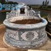Mộ đá tròn nguyên khối chạm đầm sen, mộ tròn đá, mẫu mộ tròn đẹp, mo tron, mộ đá đẹp