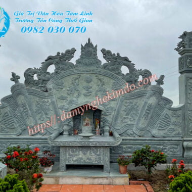 bình phong đá, cuốn thư đá vuông, chấn trạch đá, tắc môn đá