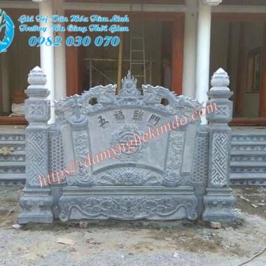 bình phong đá, cuốn thư đá vuông, chấn trạch đá, tắc môn đá