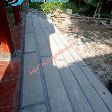 bậc tam cấp đá, bo đá bò bậc, Lắp đặt hạng mục đá nhà thờ họ tại Hà Nam