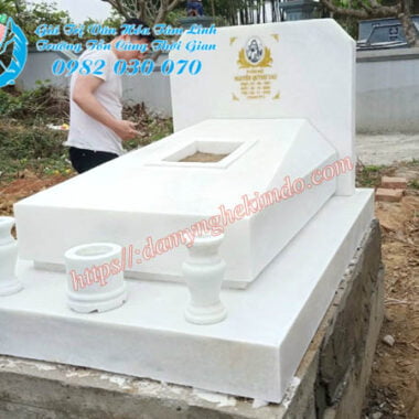 Mẫu mộ đá không mái đẹp, mộ đá đơn giản, mộ hiện đại đá trắng