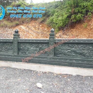 Hàng rào lan can đá, lan can đá xanh rêu chạm tứ linh đẹp nhất