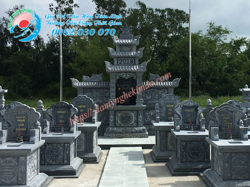 Công trình lắp đặt Khu lăng mộ đá 120m2 tại Nghệ An, Công trình lắp đặt Khu lăng mộ tổ Họ Phạm tại Nghệ An