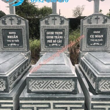 Mẫu mộ đá không mái đẹp, Xu hướng lựa chọn mua lăng mộ đá đẹp năm 2022, mộ đạo đá xanh rêu, mộ công giáo đá