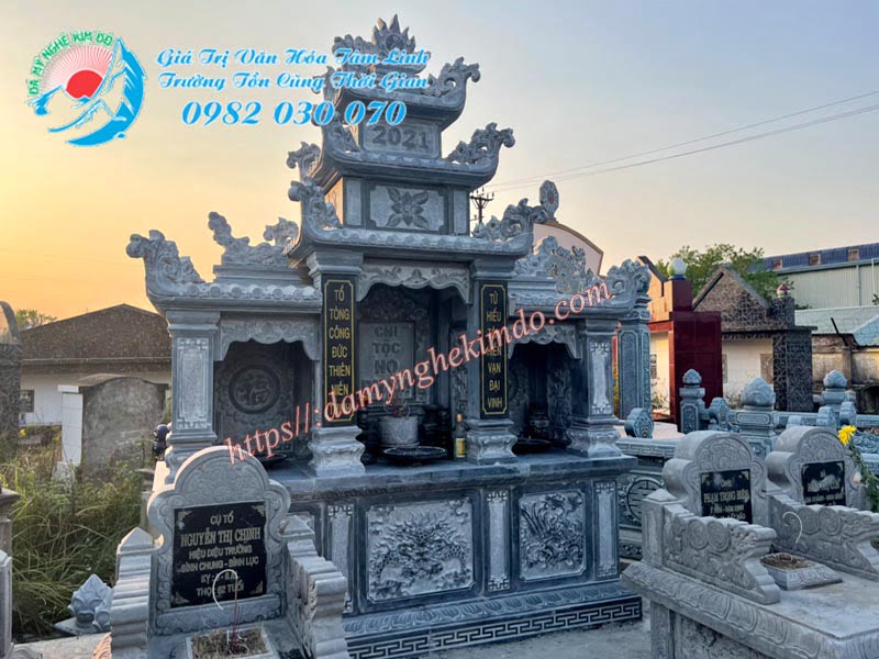 Xu hướng lựa chọn mua lăng mộ đá đẹp năm 2022, Lắp đặt Lăng thờ đá 3 cung tại Nam Định, Lăng mộ đá, lăng thờ cánh dạng hộp