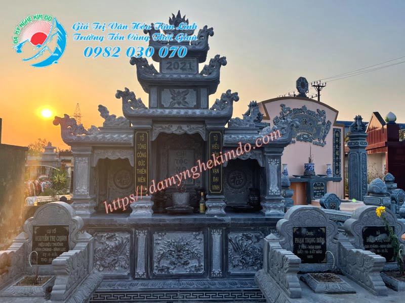 Lắp đặt Lăng thờ đá 3 cung tại Nam Định, Lăng mộ đá, lăng thờ cánh dạng hộp