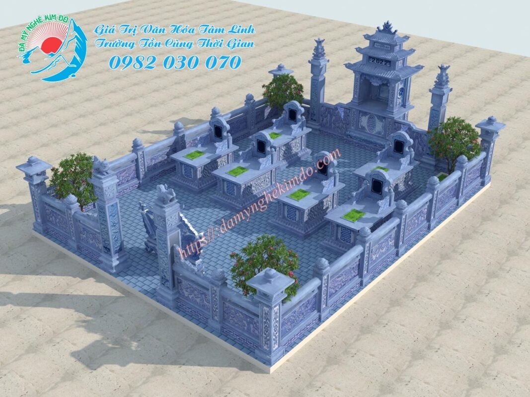 phối cảnh khu lăng mộ đá đẹp; thiết kế lăng mộ đá; Bản vẽ 3D khu lăng mộ đá đẹp;