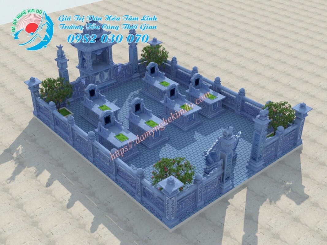 phối cảnh khu lăng mộ đá đẹp; thiết kế lăng mộ đá; Bản vẽ 3D khu lăng mộ đá đẹp;