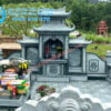 Mẫu lăng mộ hiện đại đẹp chất lượng nhất hiện nay, Mẫu lăng cánh đá xanh rêu 2 mái cao cấp