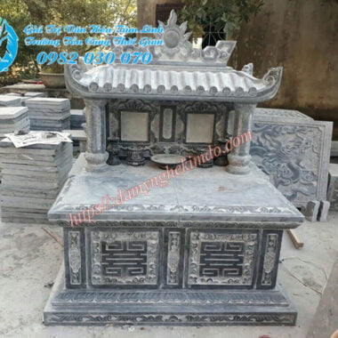Mẫu mộ đá đôi 1 mái đẹp