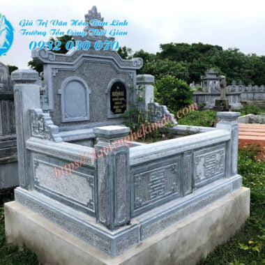 Mẫu mộ đá đôi băm bạt đẹp