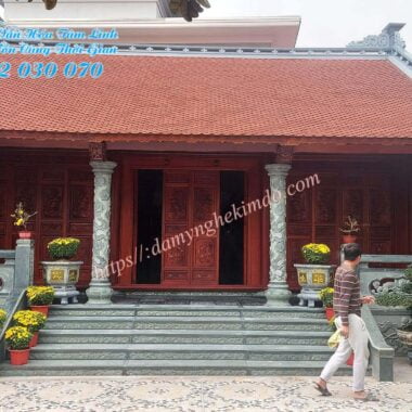 Xây Nhà thờ họ bằng đá, Công trình Nhà thờ họ làm bằng đá xanh rêu (Cột tròn đá, Lan can hiên, bậc tam cấp, Ngưỡng cửa đá), đá nhà thờ họ
