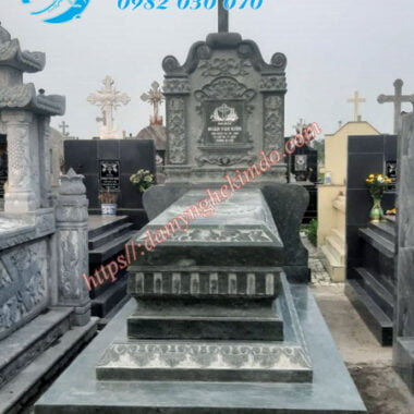 Mẫu mộ đạo đá xanh rêu, mộ đá công giáo, mộ công giáo đá xanh rêu