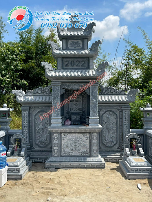 Lăng thờ chung (Lăng cánh đá) Khu lăng mộ đá họ Trương tại Nghệ An, Lăng thờ cánh 3 mái