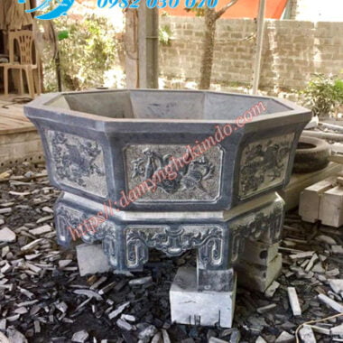 Mẫu bể cảnh, chậu cảnh đá hình bát giác, chậu đá cảnh, bể đá cảnh