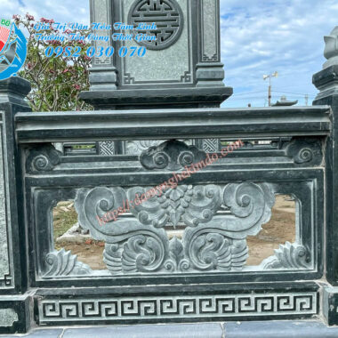 Hàng rào lan can đá, Mẫu lan can đá thông phong đẹp cho Khu lăng mộ tại Nghệ An, lan can đá xanh rêu