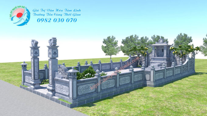 Thiết kế phối cảnh Khu lăng mộ đá đẹp, dựng 3D Khu lăng mộ đá, phối cảnh khu lăng mộ gia đình