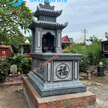 Mẫu mộ đá đẹp 2 mái, mộ 2 đao, mộ 2 mái đá