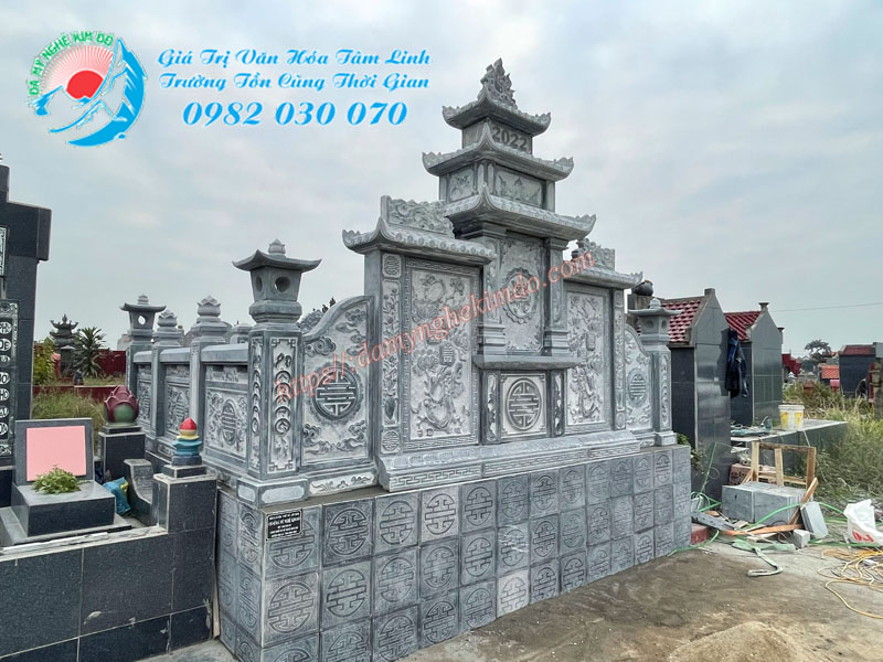 Lắp đặt Khu lăng mộ đá nhỏ 13m2 tại Thái Bình.
